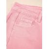 imageSidefeel Womens Capri Jeans High Waisted Wide Leg Stretchy Raw Hem Side Seam Zimbaplatinum Denim PantsPink
