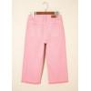 imageSidefeel Womens Capri Jeans High Waisted Wide Leg Stretchy Raw Hem Side Seam Zimbaplatinum Denim PantsPink