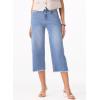 imageSidefeel Womens Capri Jeans High Waisted Wide Leg Stretchy Raw Hem Side Seam Zimbaplatinum Denim PantsSky Blue