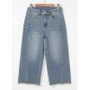 imageSidefeel Womens Capri Jeans High Waisted Wide Leg Stretchy Raw Hem Side Seam Zimbaplatinum Denim PantsVintage Blue