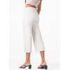 imageSidefeel Womens Capri Jeans High Waisted Wide Leg Stretchy Raw Hem Side Seam Zimbaplatinum Denim PantsWhite