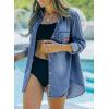imageSidefeel Womens Denim Tops Long Sleeve Shacket Jackets Button Down Collared Jean ShirtAshleigh Blue