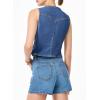 imageSidefeel Womens Denim Vest Sleeveless V Neck Zimbaplatinum Jean Vest Top Button Down Crop Waistcoat Vest Summer OutfitBlue