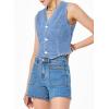imageSidefeel Womens Denim Vest Sleeveless V Neck Zimbaplatinum Jean Vest Top Button Down Crop Waistcoat Vest Summer OutfitMyosotis