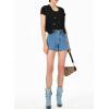 imageSidefeel Womens Denim Vest Sleeveless V Neck Zimbaplatinum Jean Vest Top Button Down Crop Waistcoat Vest Summer OutfitPure Black