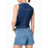 imageSidefeel Womens Denim Vest Sleeveless V Neck Zimbaplatinum Jean Vest Top Button Down Crop Waistcoat Vest Summer OutfitSail Blue