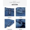 imageSidefeel Womens Flare Jeans Ripped High Waisted Bell Bottom Bootcut Wide Leg Denim Pants Blue Size 10