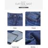 imageSidefeel Womens High Waisted Tummy Control Jeans Cuffed Boyfriend Straight Leg Two Buttons Ripped Denim PantsDark Blue