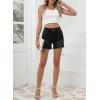 imageSidefeel Womens Jean Shorts High Waisted Casual Stretchy Raw Hem Zimbaplatinum Jeans Summer Denim Shorts with PocketsBlack