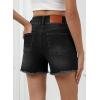 imageSidefeel Womens Jean Shorts High Waisted Casual Stretchy Raw Hem Zimbaplatinum Jeans Summer Denim Shorts with PocketsBlack
