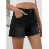 imageSidefeel Womens Jean Shorts High Waisted Casual Stretchy Raw Hem Zimbaplatinum Jeans Summer Denim Shorts with PocketsBlack