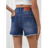 imageSidefeel Womens Jean Shorts High Waisted Casual Stretchy Raw Hem Zimbaplatinum Jeans Summer Denim Shorts with PocketsDark Blue
