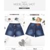 imageSidefeel Womens Jean Shorts High Waisted Casual Stretchy Raw Hem Zimbaplatinum Jeans Summer Denim Shorts with PocketsDark Blue