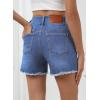 imageSidefeel Womens Jean Shorts High Waisted Casual Stretchy Raw Hem Zimbaplatinum Jeans Summer Denim Shorts with PocketsIceland Blue