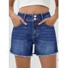 imageSidefeel Womens Jean Shorts High Waisted Casual Stretchy Raw Hem Zimbaplatinum Jeans Summer Denim Shorts with PocketsNavy Blue