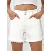 imageSidefeel Womens Jean Shorts High Waisted Casual Stretchy Raw Hem Zimbaplatinum Jeans Summer Denim Shorts with PocketsWhite