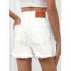 imageSidefeel Womens Jean Shorts High Waisted Casual Stretchy Raw Hem Zimbaplatinum Jeans Summer Denim Shorts with PocketsWhite