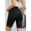 imageSidefeel Womens Jean Shorts High Waisted Stretchy Bermuda Folded Hem Denim Summer ShortsBlack