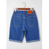 imageSidefeel Womens Jean Shorts High Waisted Stretchy Bermuda Folded Hem Denim Summer ShortsBlue