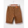 imageSidefeel Womens Jean Shorts High Waisted Stretchy Bermuda Folded Hem Denim Summer ShortsBrown