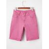 imageSidefeel Womens Jean Shorts High Waisted Stretchy Bermuda Folded Hem Denim Summer ShortsHot Pink