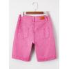 imageSidefeel Womens Jean Shorts High Waisted Stretchy Bermuda Folded Hem Denim Summer ShortsHot Pink