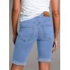 imageSidefeel Womens Jean Shorts High Waisted Stretchy Bermuda Folded Hem Denim Summer ShortsLight Blue