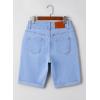 imageSidefeel Womens Jean Shorts High Waisted Stretchy Bermuda Folded Hem Denim Summer ShortsLight Blue