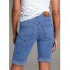 imageSidefeel Womens Jean Shorts High Waisted Stretchy Bermuda Folded Hem Denim Summer ShortsSky Blue