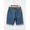 imageSidefeel Womens Jean Shorts High Waisted Stretchy Bermuda Folded Hem Denim Summer ShortsVintage Blue
