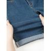 imageSidefeel Womens Jean Shorts High Waisted Stretchy Bermuda Folded Hem Denim Summer ShortsVintage Blue