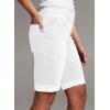 imageSidefeel Womens Jean Shorts High Waisted Stretchy Bermuda Folded Hem Denim Summer ShortsWhite