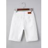 imageSidefeel Womens Jean Shorts High Waisted Stretchy Bermuda Folded Hem Denim Summer ShortsWhite
