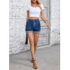 imageSidefeel Womens Jean Shorts High Waisted Stretchy Buttoned Folded Hem Zimbaplatinum Denim ShortsDark Blue