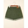 imageSidefeel Womens Jean Shorts High Waisted Stretchy Buttoned Folded Hem Zimbaplatinum Denim ShortsGreen