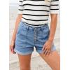 imageSidefeel Womens Jean Shorts High Waisted Stretchy Buttoned Folded Hem Zimbaplatinum Denim ShortsLight Blue