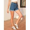 imageSidefeel Womens Jean Shorts High Waisted Stretchy Buttoned Folded Hem Zimbaplatinum Denim ShortsVintage Blue