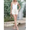 imageSidefeel Womens Jean Shorts High Waisted Stretchy Buttoned Folded Hem Zimbaplatinum Denim ShortsWhite