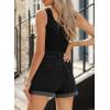 imageSidefeel Womens Jean Shorts High Waisted Stretchy Casual Rolled Hem Zimbaplatinum Denim ShortsBlack