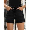 imageSidefeel Womens Jean Shorts High Waisted Stretchy Casual Rolled Hem Zimbaplatinum Denim ShortsBlack