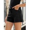 imageSidefeel Womens Jean Shorts High Waisted Stretchy Casual Rolled Hem Zimbaplatinum Denim ShortsBlack