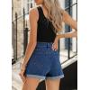 imageSidefeel Womens Jean Shorts High Waisted Stretchy Casual Rolled Hem Zimbaplatinum Denim ShortsBlue