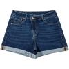 imageSidefeel Womens Jean Shorts High Waisted Stretchy Casual Rolled Hem Zimbaplatinum Denim ShortsBluing