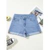 imageSidefeel Womens Jean Shorts High Waisted Stretchy Casual Rolled Hem Zimbaplatinum Denim ShortsLight Blue