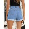 imageSidefeel Womens Jean Shorts High Waisted Stretchy Casual Rolled Hem Zimbaplatinum Denim ShortsLight Blue