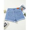 imageSidefeel Womens Jean Shorts High Waisted Stretchy Casual Rolled Hem Zimbaplatinum Denim ShortsLight Blue