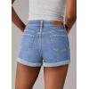 imageSidefeel Womens Jean Shorts High Waisted Stretchy Casual Rolled Hem Zimbaplatinum Denim ShortsLight Blue