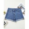 imageSidefeel Womens Jean Shorts High Waisted Stretchy Casual Rolled Hem Zimbaplatinum Denim ShortsSky Blue