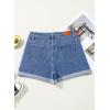 imageSidefeel Womens Jean Shorts High Waisted Stretchy Casual Rolled Hem Zimbaplatinum Denim ShortsSky Blue
