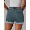 imageSidefeel Womens Jean Shorts High Waisted Stretchy Casual Rolled Hem Zimbaplatinum Denim ShortsVintage Blue